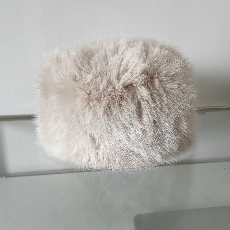 Soft Faux Fur Bucket Hat Women Winter Faux Fur Hat Luxury Fluffy Plush Russian Style Hat Personality Fishermen Hat шапка женс