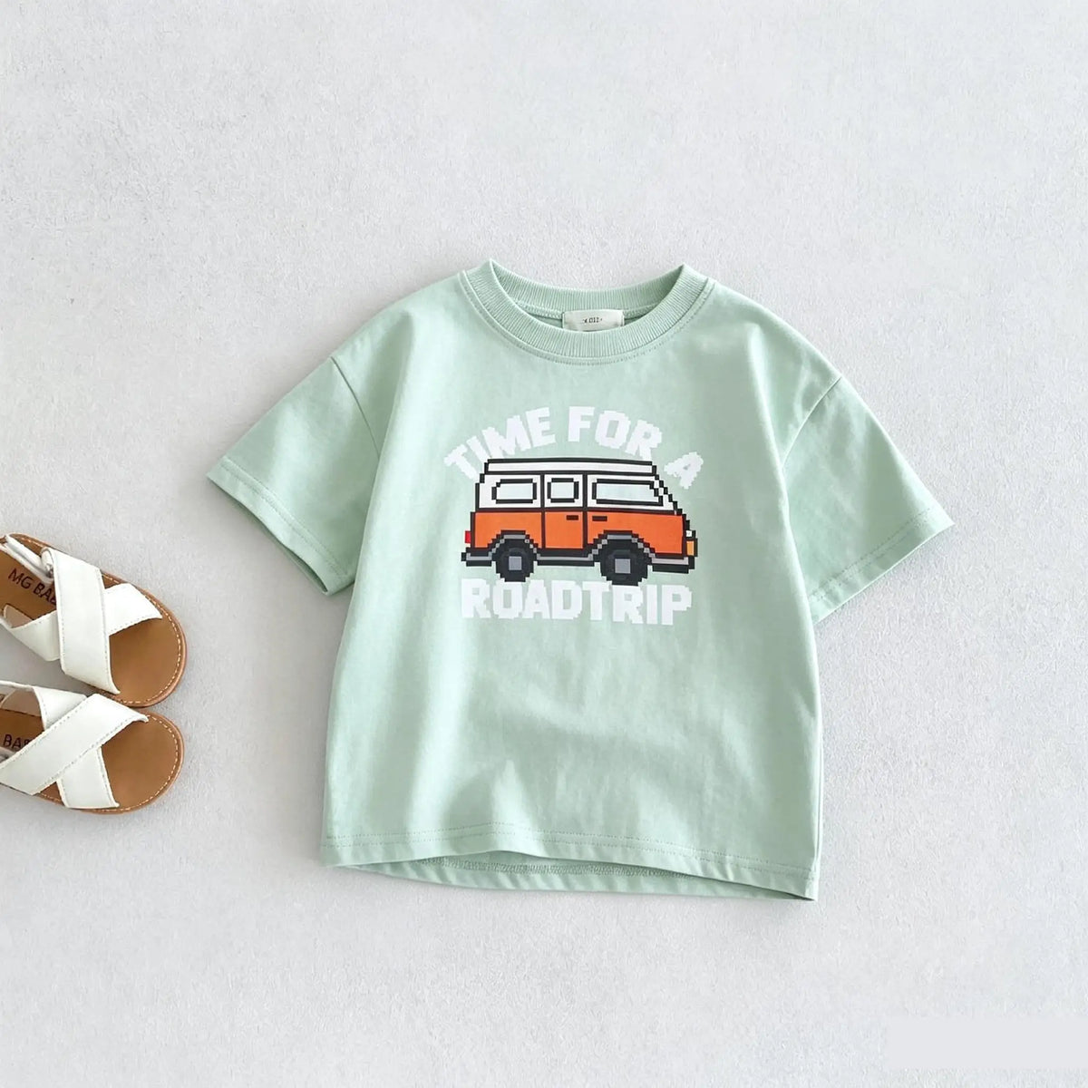 Solid Color Printed T-shirt For Kids Clothing Summer Short-sleeved Tops Fashion Simple Comfort Baby Girl And Boy Tshirts 1-7 Age