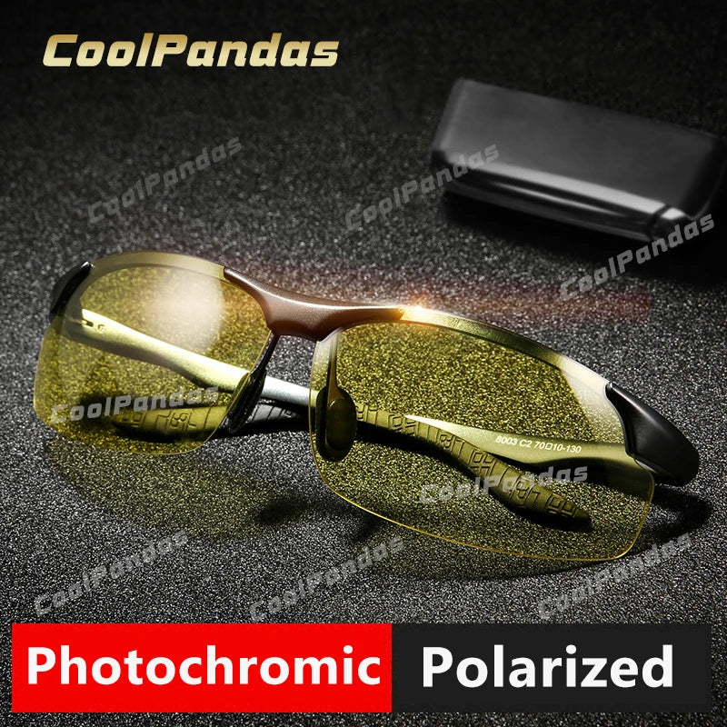 Aluminum Magnesium Photochromic Polarized Sunglasses Men Driving Glasses Day Night Vision Driver Goggles Oculos De Sol Masculino