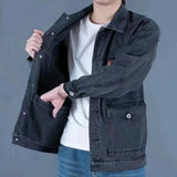 Men's Stylish Blue Denim Jacket – Loose Fit Casual Y2K Jean Coat (USA Made)