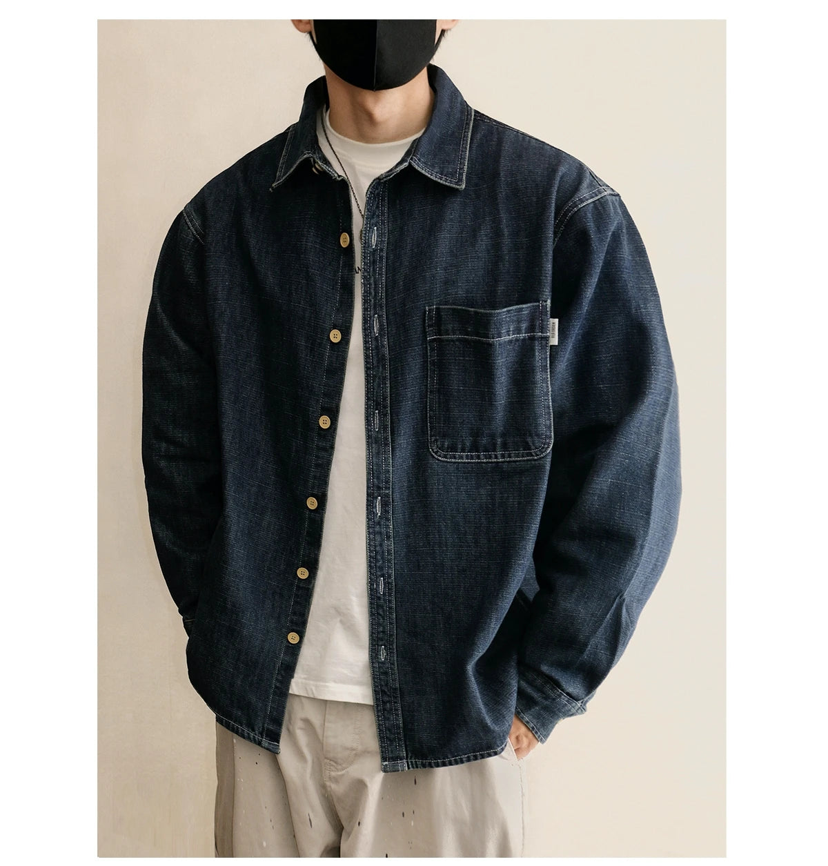 Men's Japanese Vintage Heavyweight Denim Shirt