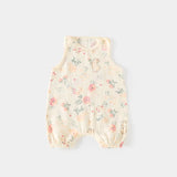 Summer Baby Girls Romper Cartoon Bear Newborn Jumpsuits Infant Sleeveless Muslin Clothing for Boys Printed Outfits