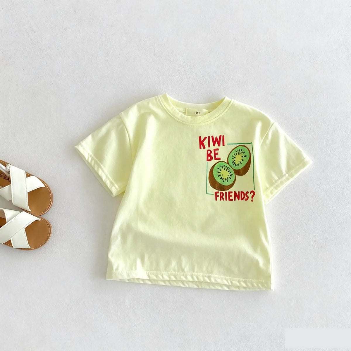 Solid Color Printed T-shirt For Kids Clothing Summer Short-sleeved Tops Fashion Simple Comfort Baby Girl And Boy Tshirts 1-7 Age