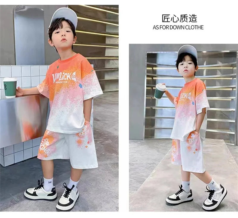 Teen Summer Gradient Tee & Shorts Set