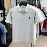 100% pure cotton high-end brand men's short sleeve polo shirt 2026 summer luxury fashion pony embroidery golf top casual T-shirt
