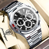 POEDAGAR Business Male Clock Date Chronograph Waterproof Luminous Luxury Men Watch Stainless Steel Quartz Fashion Men's Watches