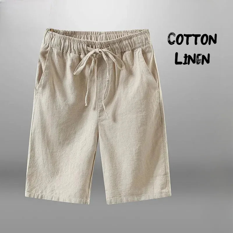 Men's Cotton Linen Drawstring Shorts