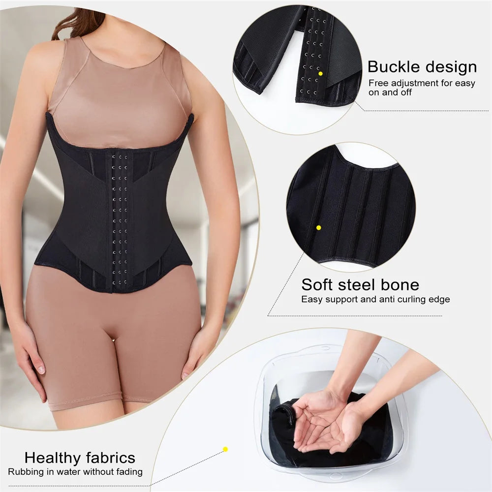 U-Shaped Steel-Boned Waist Trainer & Breast Lift Corset