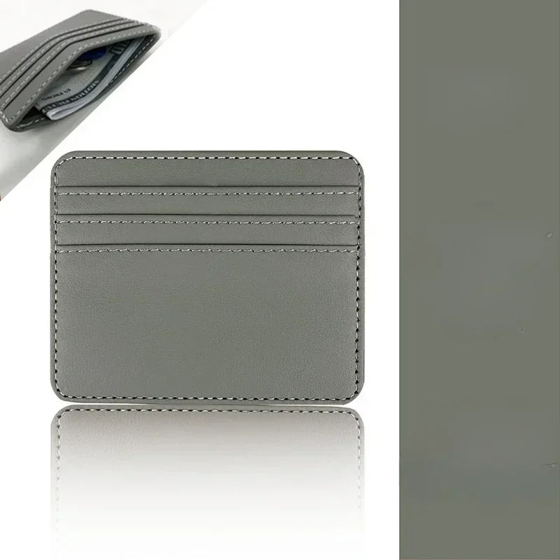 1Pc Pu Leather ID Card Holder Candy Color Bank Credit Card Box Multi Slot Slim Wallet for Women Men Business Card Cover