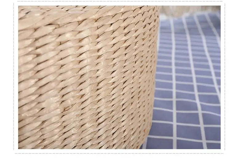 Handwoven Natural Straw Round Tatami Floor Cushion