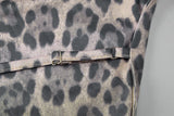 Leopard Print Backless Lace-Up Flare Sleeve Mini Dress