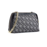 Letter Printed Suede-Style Luxury Chain Shoulder Bag
