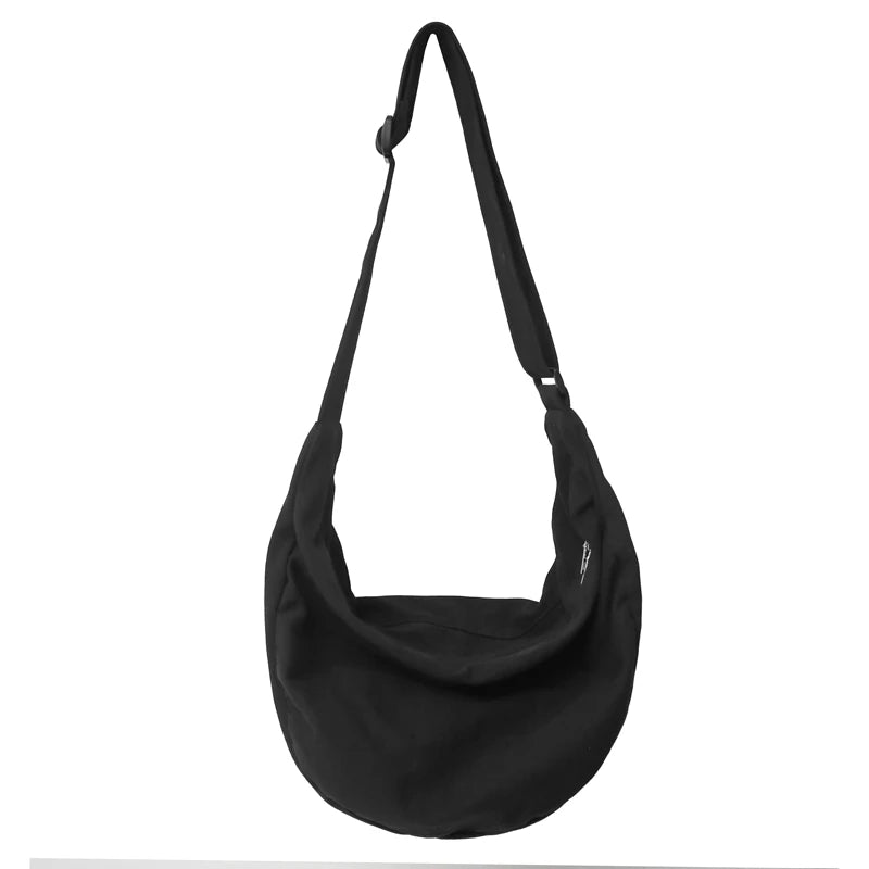 Solid Color Canvas Female Crossbody Bags For Women Large Capacity Shopping Messenger Bag Student Shoulder Bag Unisex School Bag