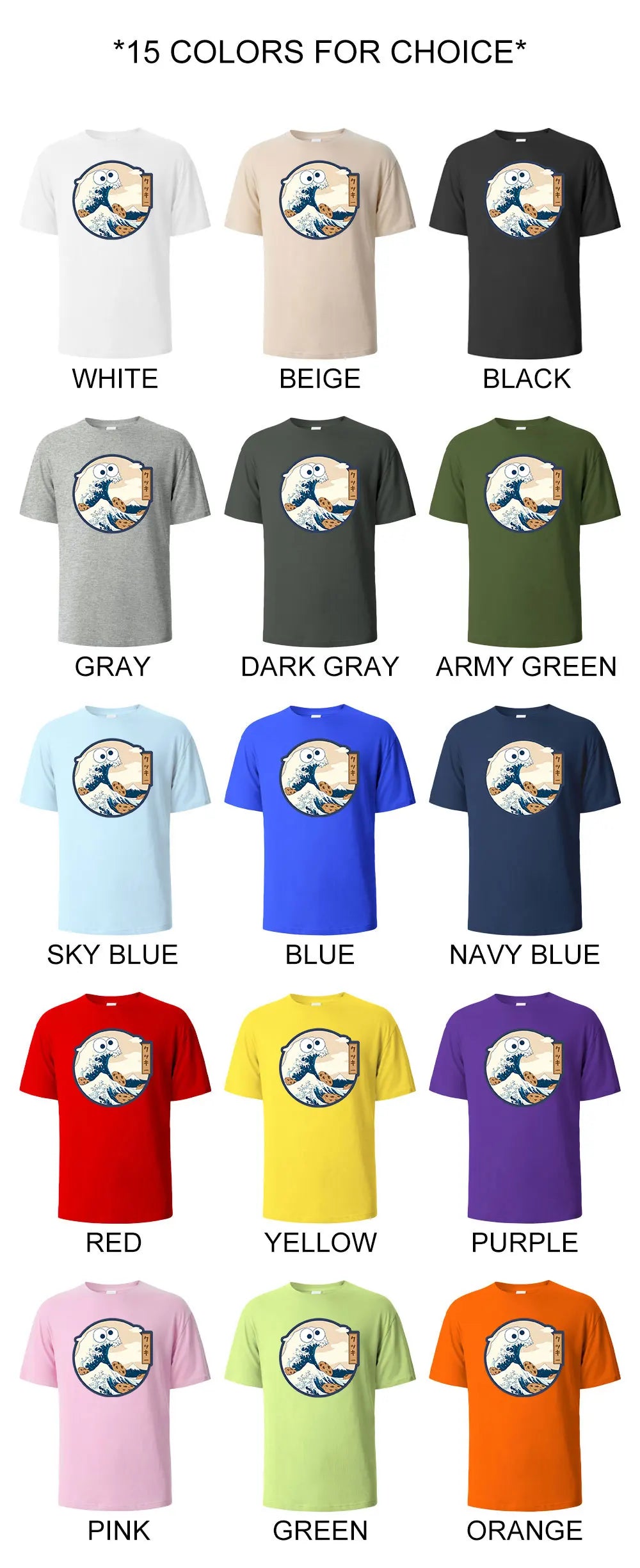 Unisex Color Painting Cotton Crew Neck T-Shirt