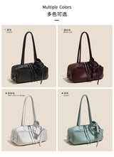 High Version Genuine Leather Pillow Bag for Women 2026 New All-Match Large Capacity First Layer Cowhide Bowling Bag for Women