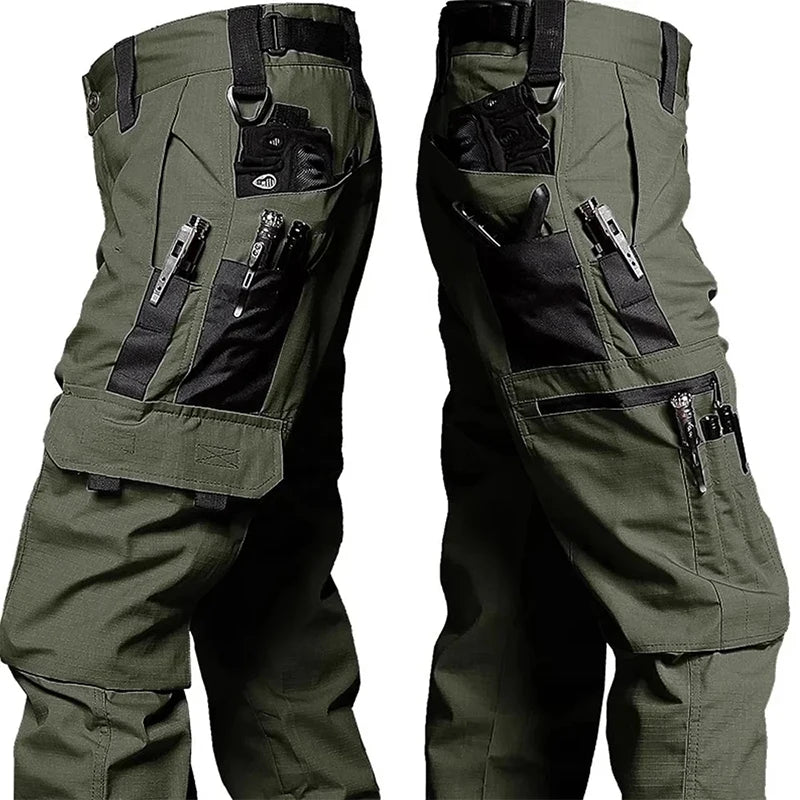 Men’s Waterproof Tactical Cargo Pants – Multi-Pocket Outdoor Work Trousers