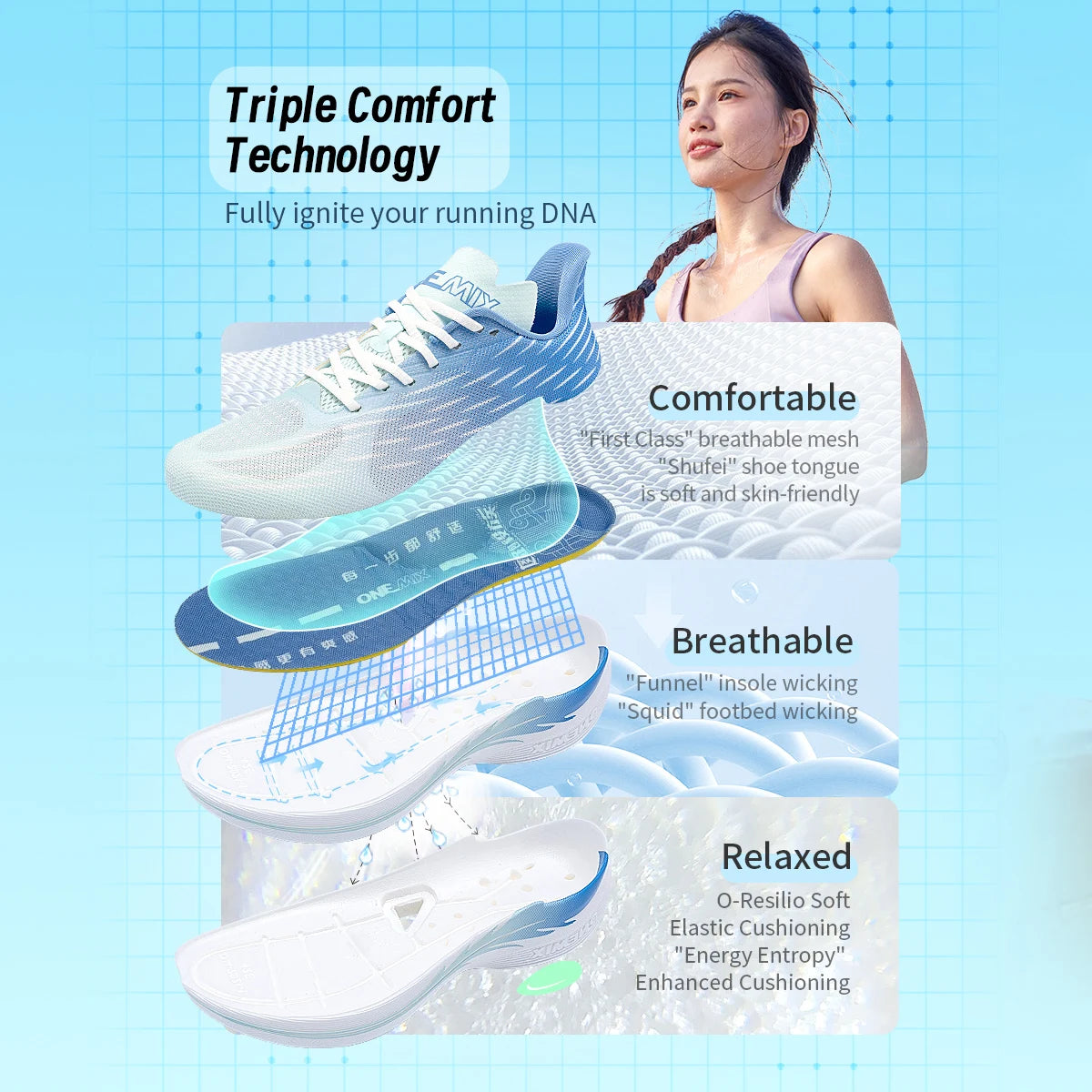 ONEMIX 2025 Air cushion Running Shoes  Breathable Outdoor Sport Sneakers Lightweight Athletic Jogging Walking Shoes