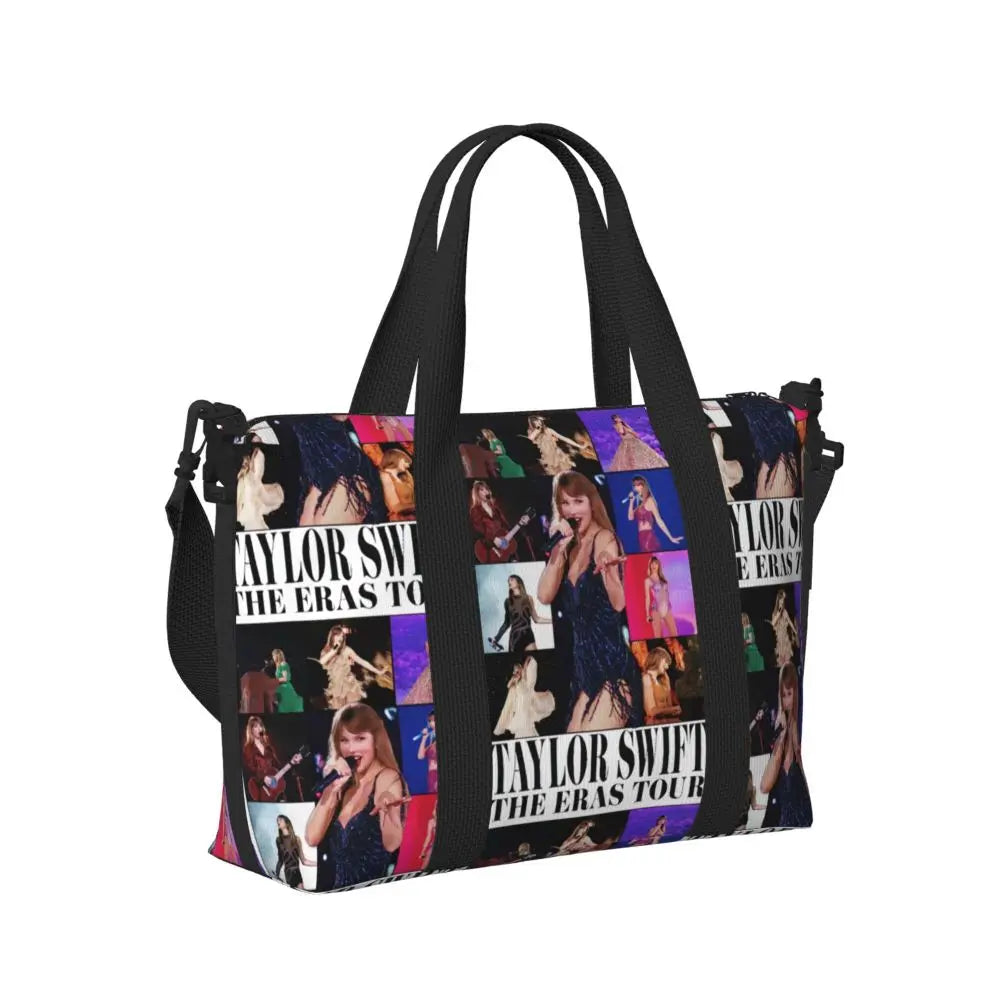 Custom The Eras Tour 1989 Taylor's Swift's American Pop Singer Tote Bag Women Large Capacity Beach Gym Travel Bags