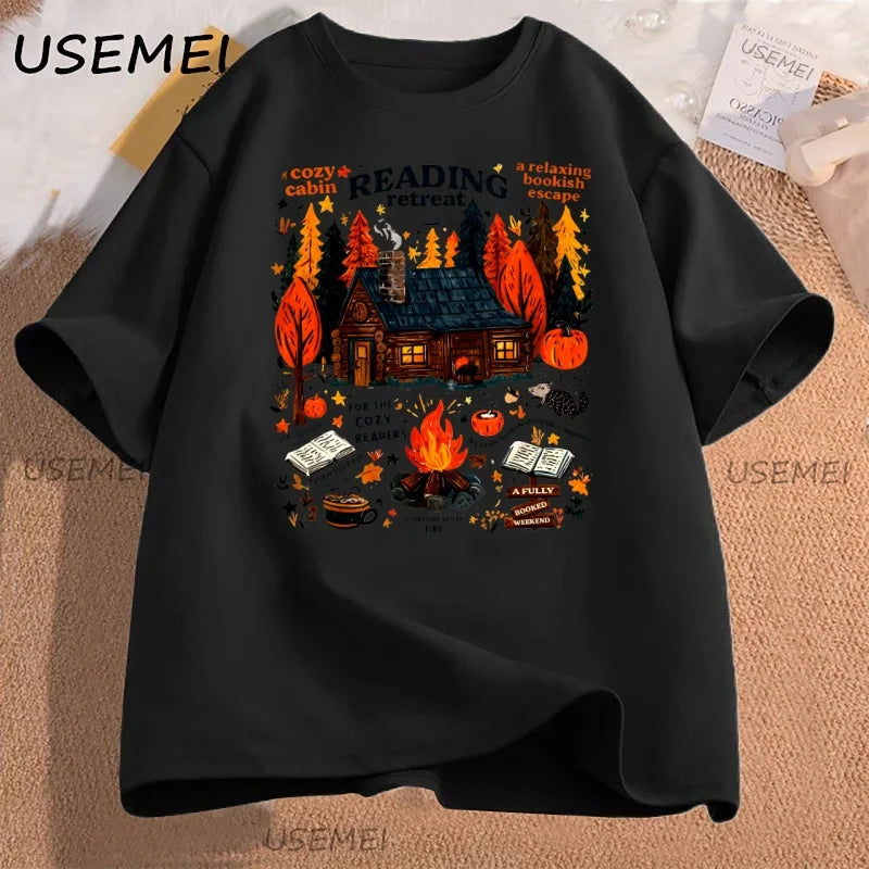 Cozy Cabin Reading Retreat T-Shirt