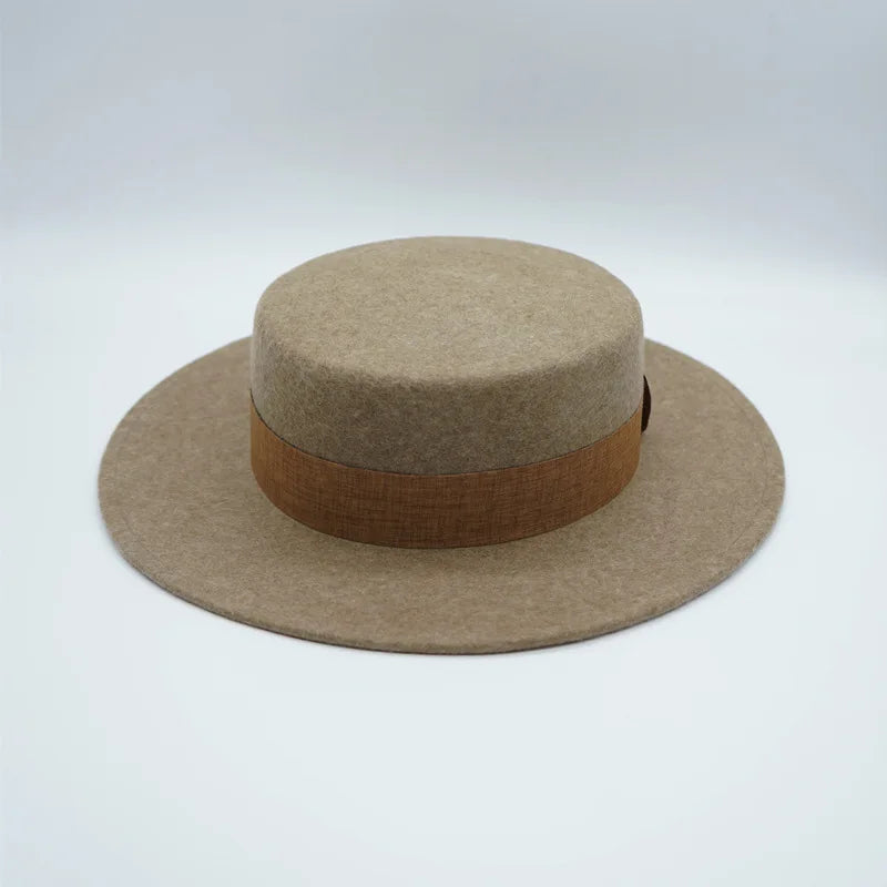 Wool Felt Fedora & Boater Hat – Wide Brim, Unisex