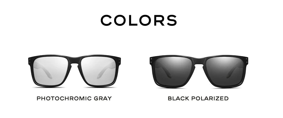 CAPONI Men's Polarized Photochromic Square Sunglasses