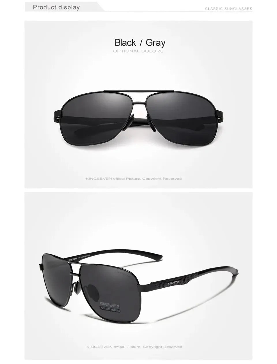 KINGSEVEN Brand Classic Male Sunglasses Men Fashion Polarized UV400 Retro Glasses Outdoor Driving Causal High Quality Eyewear