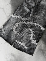 Y2K Retro Centipede Embroidered Oversized Wide-Leg Gothic Jeans