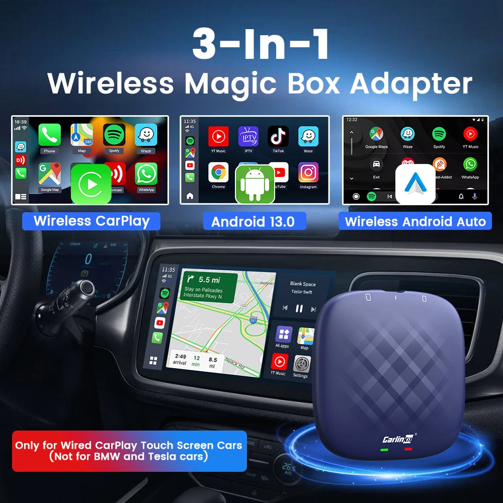 Carlinkit Android 13 Wireless CarPlay & Android Auto AI Box