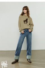 Women's Embroidered Relaxed-Fit Hoodie