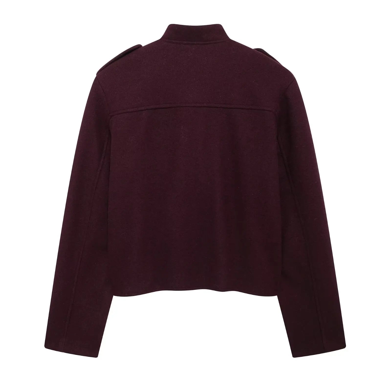 HH 2024 Fashion Women Soft Tweed Bomber Jacket O-Neck Long Sleeve Pockets Buttons Loose Woolen Coat Female Streetwear