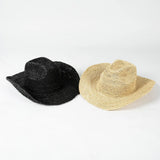 USPOP Crochet Raffia Sun Hat – Curled Brim Straw Hat