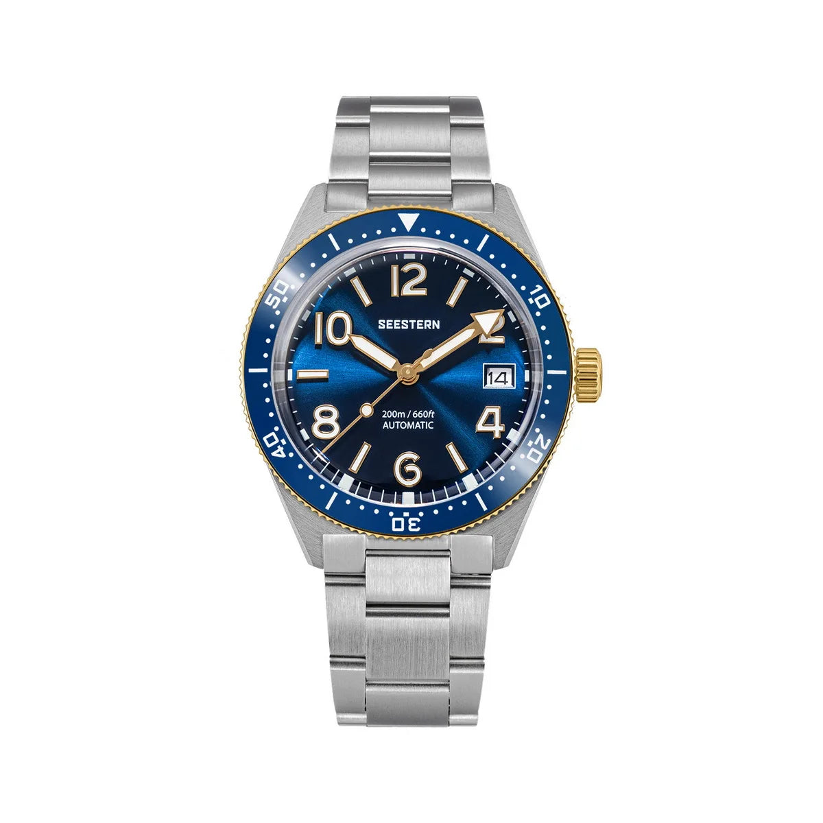 SEESTERN Diver Mens Watch Automatic Japan NH35A Movement 200M Waterproof Mechanical Wristwatches Luminous Domed Crystal S434 new