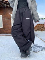 Women's Fleece Wide-Leg High-Waist Pants