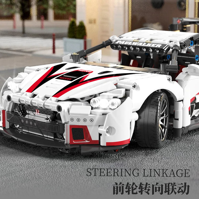 Building blocks compatible with concept White Sports car Super Racing Building Blocks Brick model Speedcar Children's gift