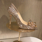 Women's Rhinestone Pointed-Toe Wedding Pumps
