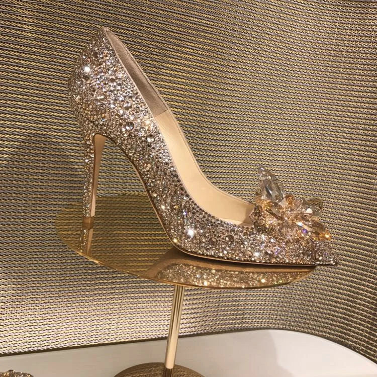 Women's Rhinestone Pointed-Toe Wedding Pumps
