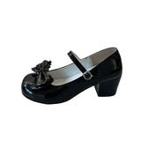 Cute Butterfly-knot Women Lolita Mary Jane Shoes Concise Thick Heel Leather Shoes Ladies Shallow Pumps