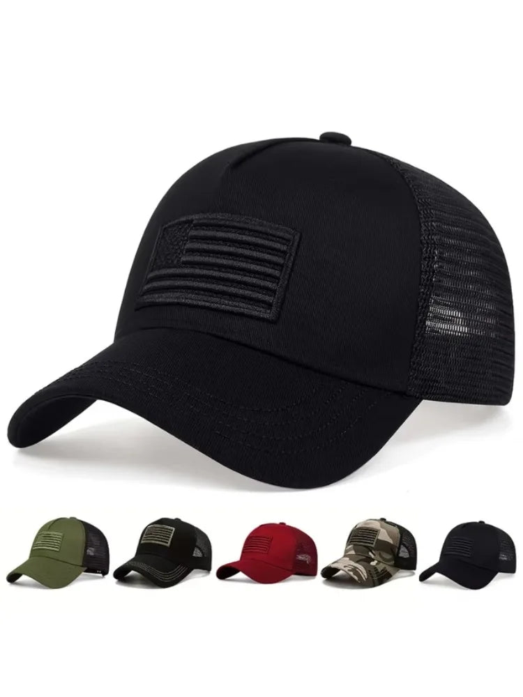 Unisex US Flag Embroidered Baseball Cap | Adjustable Mesh Hat