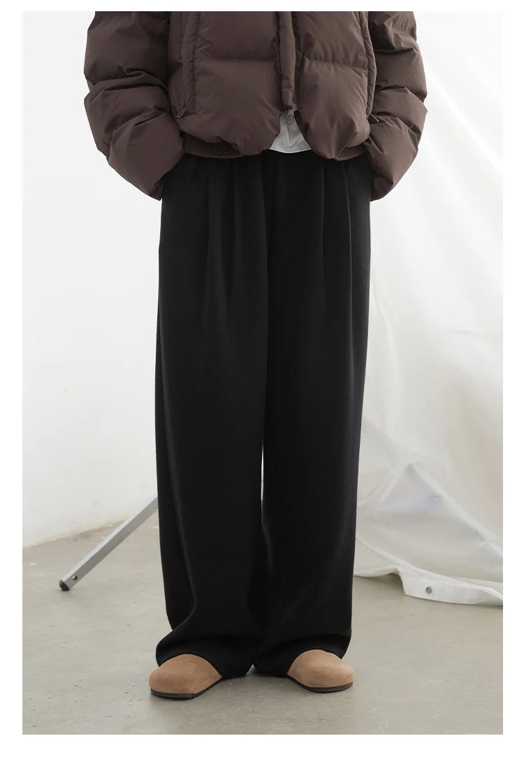 Women's High-Waisted Pleated Wide-Leg Trousers