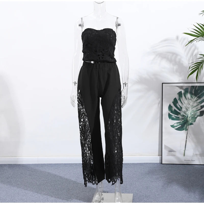 Strapless Eyelet Two-Piece Set