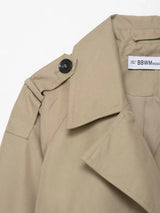 Classic Lapel Double-Breasted Short Trench