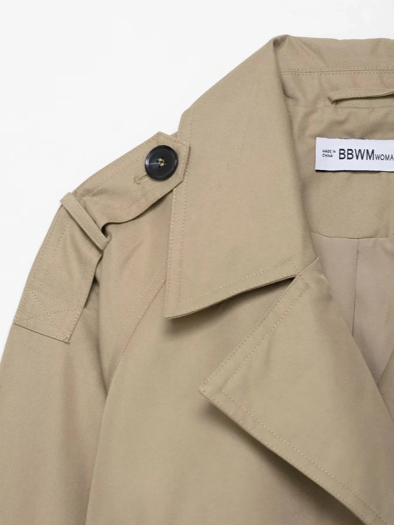 Classic Lapel Double-Breasted Short Trench
