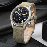 Militado ML1868KF Retro VK67 Quartz Chronograph Watch Stainless Steel Case 3 Dial Waterproof 100M  Multifunction Military Watch