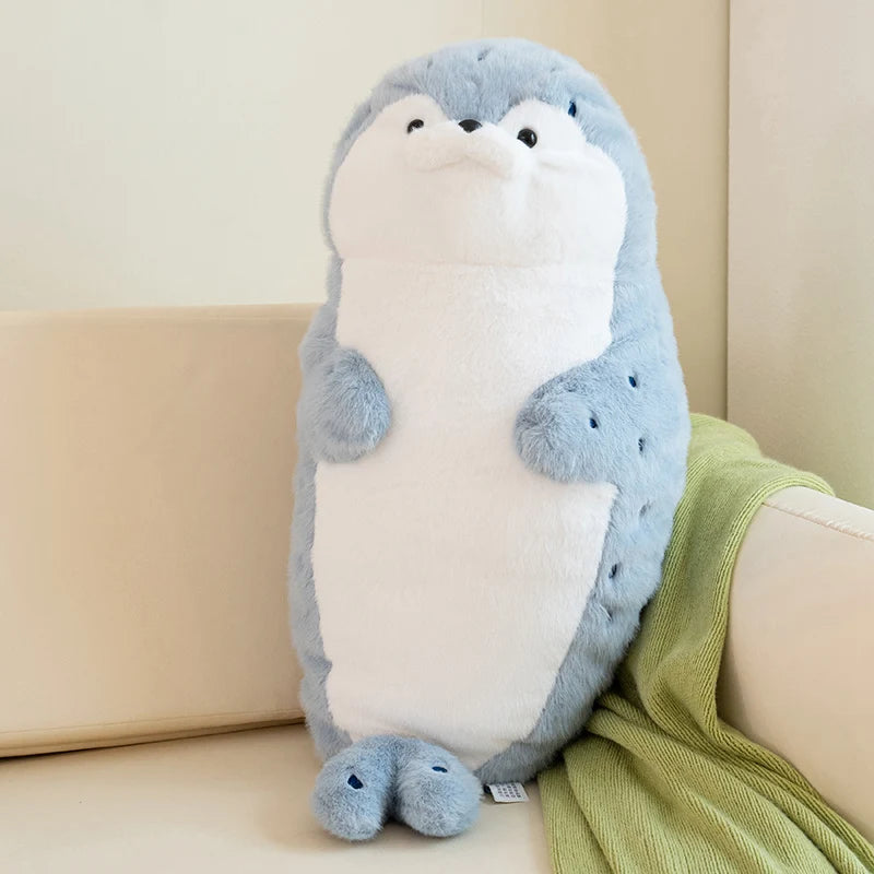 High Quality Cartoon Earphone Seal Sea Otter Plush Toy Ball Round Cushion Throw Pillow for Kids Birthday Gift School Nap Sleep