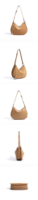 2025 Spring Summer Suede Hobo Bag Sophisticated Single Shoulder Tote Vintage Inspired Trendy Crossbody Pack Women's Handbag