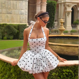 Polka Dot Halter Mini Dress