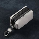 Portable Keychain Wallet for Men Women Large-Capacity Double Zipper Key Pouch Bag Suede Leather Key Case Unisex Coin Purse