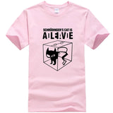 Men's T-shirt Top Quality Cotton Schrodinger's Cat Print Summer Short Sleeve Men T Shirt Casual The Big Bang Theory Mens Tshirt