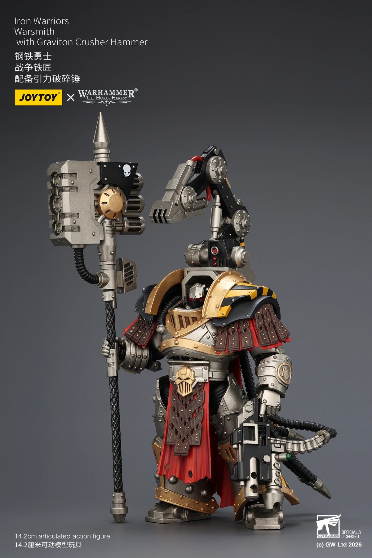 [IN STOCK]JOYTOY Warhammer 40K 1/18 Action Figure Iron Warriors Warsmithwith  Graviton Crusher Hammer figures Toys