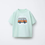 Solid Color Printed T-shirt For Kids Clothing Summer Short-sleeved Tops Fashion Simple Comfort Baby Girl And Boy Tshirts 1-7 Age